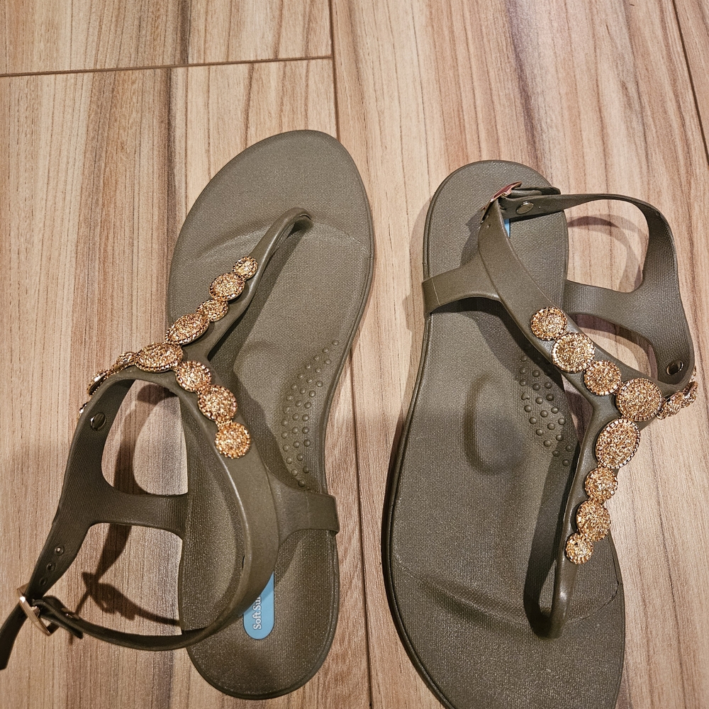 OKA b. Gold Embellished Sandals